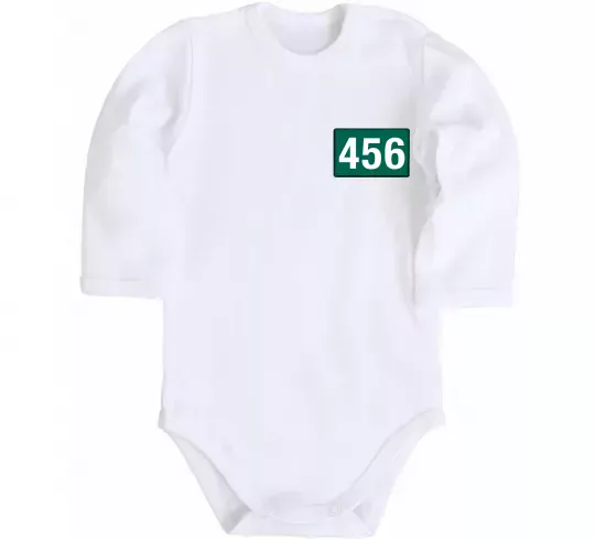 Дитячий бодік Squid game 456 Білий фото