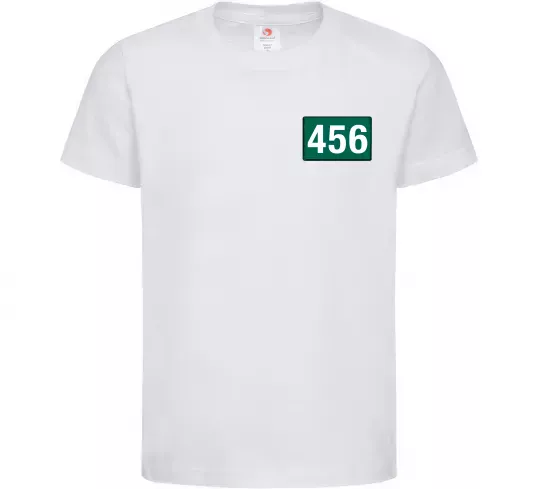 Детская футболка Squid game 456 Белый фото