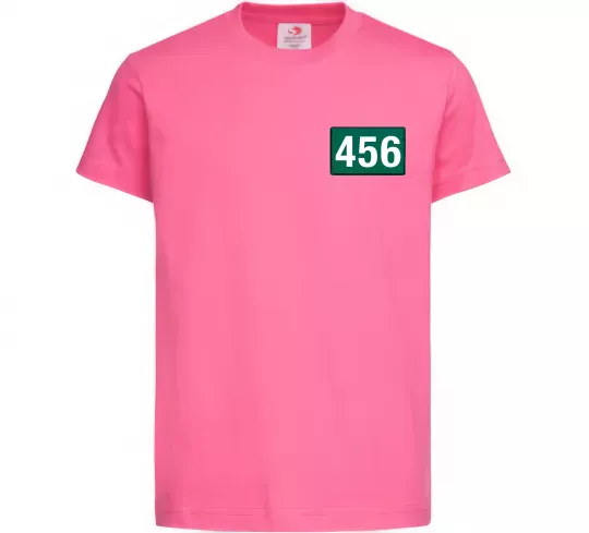 Детская футболка Squid game 456 Ярко-розовый фото