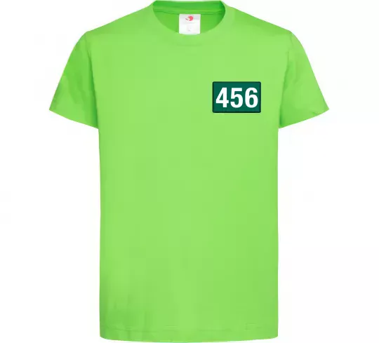 Детская футболка Squid game 456 Лаймовый фото
