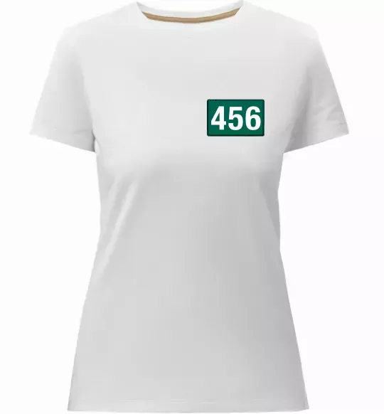 Жіноча преміум футболка Squid game 456 Білий фото