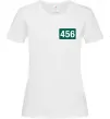 Женская футболка Squid game 456 Белый фото
