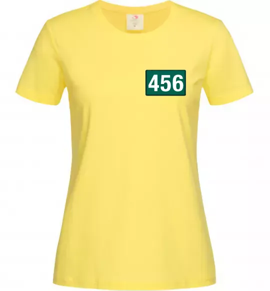Женская футболка Squid game 456 Лимонный фото