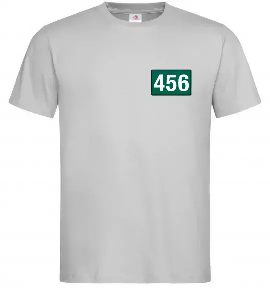 Мужская футболка Squid game 456 Серый фото