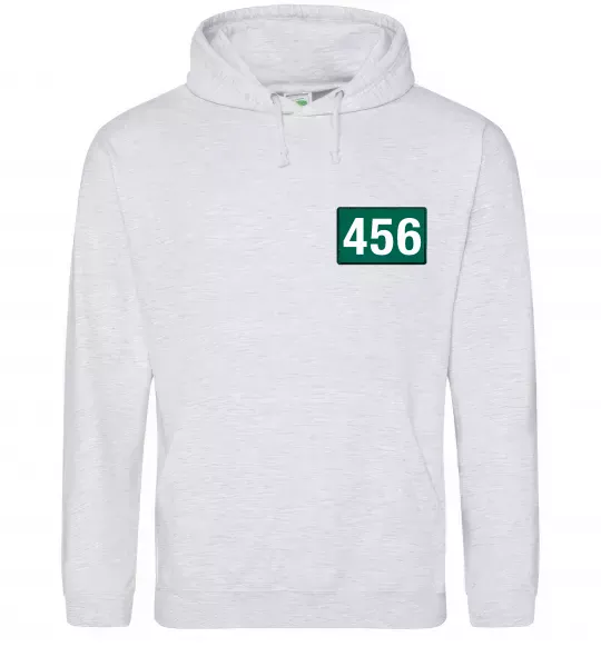 Мужская толстовка (худи) Squid game 456 Серый меланж фото