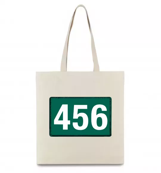 Эко-сумка Squid game 456 Бежевый фото