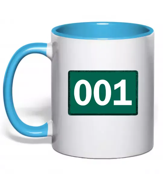 Чашка с цветной ручкой Squid game 001 Голубой фото