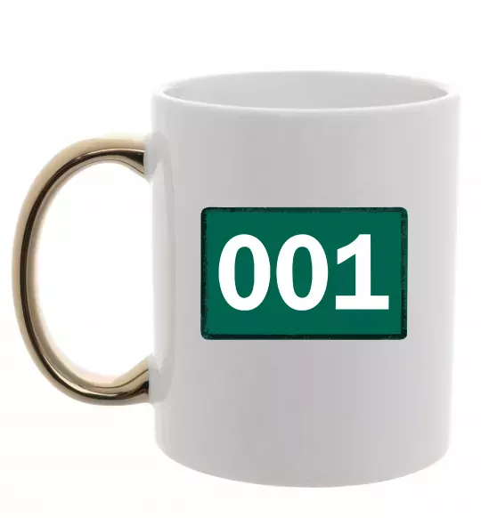 Чашка с цветной ручкой Squid game 001 Золото фото