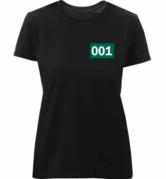 Жіноча преміум футболка Squid game 001 Чорний фото