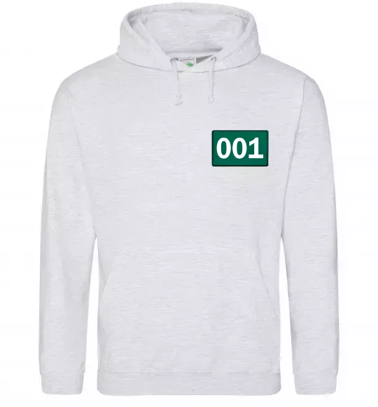 Мужская толстовка (худи) Squid game 001 Серый меланж фото