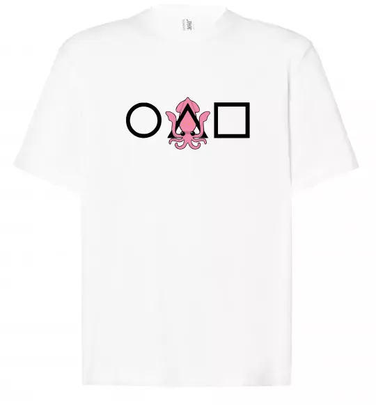 Футболка Оверсайз Squid game кальмар Білий фото