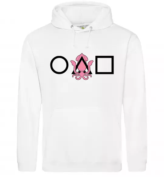 Мужская толстовка (худи) Squid game кальмар Белый фото