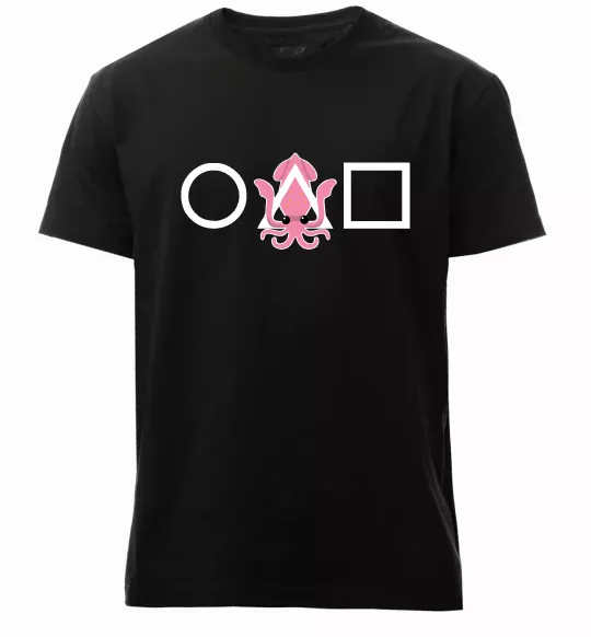 Чоловіча преміум футболка Squid game кальмар Чорний фото