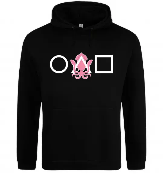 Мужская толстовка (худи) Squid game кальмар Черный фото