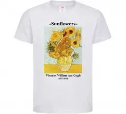Детская футболка Ван Гог Ваза із соняшниками Белый фото