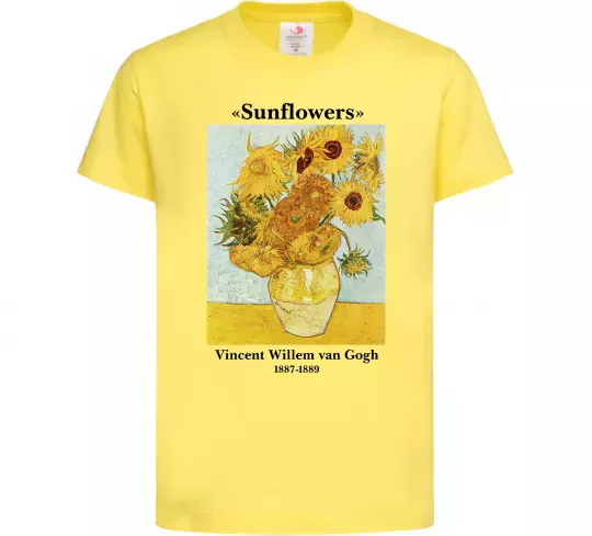Детская футболка Ван Гог Ваза із соняшниками Лимонный фото