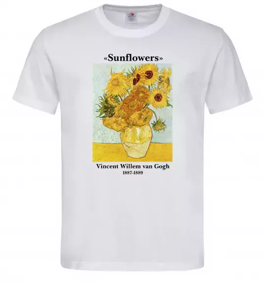 Мужская футболка Ван Гог Ваза із соняшниками Белый фото