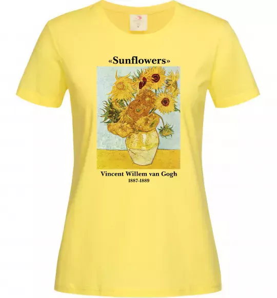Жіноча футболка Ван Гог Ваза із соняшниками Лимонний фото