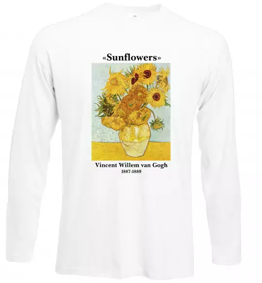 Лонгслив Ван Гог Ваза із соняшниками Белый фото