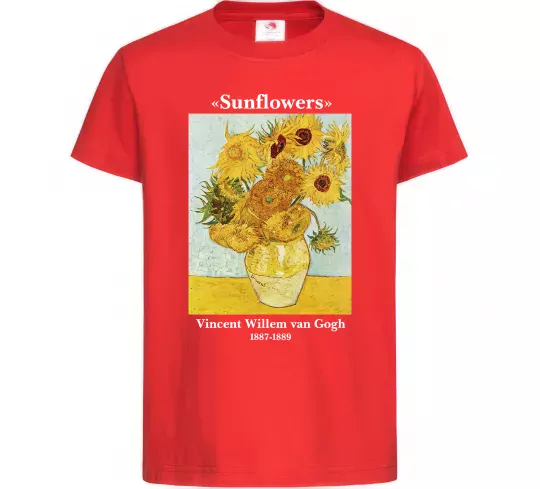 Детская футболка Ван Гог Ваза із соняшниками Красный фото