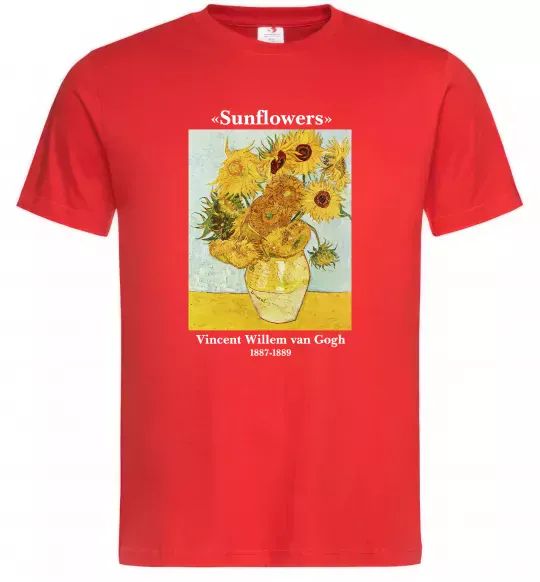 Мужская футболка Ван Гог Ваза із соняшниками Красный фото