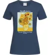 Жіноча футболка Ван Гог Ваза із соняшниками Темно-синій фото