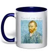 Чашка с цветной ручкой Vincent Van Gogh Self portrait Глубокий темно-синий фото