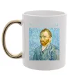 Чашка с цветной ручкой Vincent Van Gogh Self portrait Золото фото