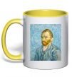 Чашка с цветной ручкой Vincent Van Gogh Self portrait Солнечно желтый фото