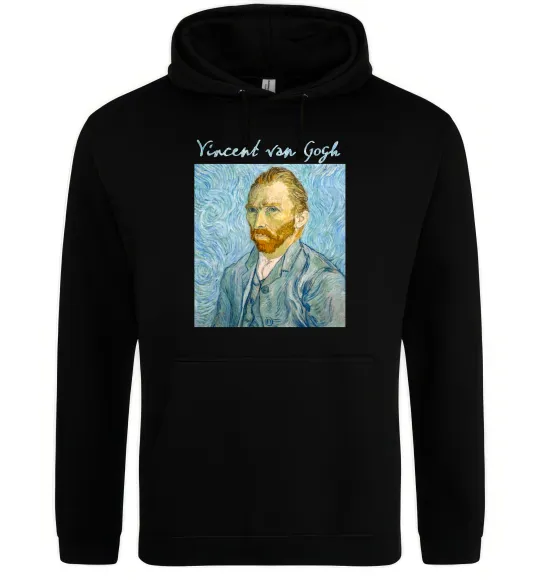 Чоловіча толстовка (худі) Vincent Van Gogh Self portrait Чорний фото