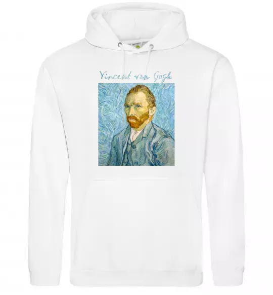 Чоловіча толстовка (худі) Vincent Van Gogh Self portrait Білий фото