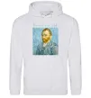 Чоловіча толстовка (худі) Vincent Van Gogh Self portrait Сірий меланж фото