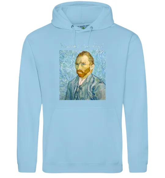 Чоловіча толстовка (худі) Vincent Van Gogh Self portrait Блакитний фото