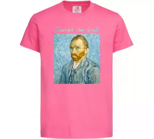 Детская футболка Vincent Van Gogh Self portrait Ярко-розовый фото