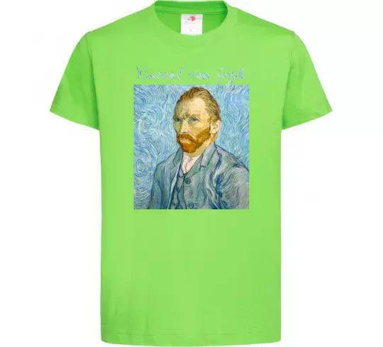 Детская футболка Vincent Van Gogh Self portrait Лаймовый фото