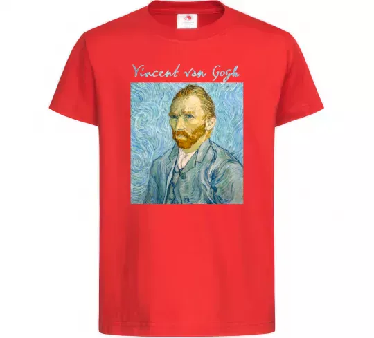 Детская футболка Vincent Van Gogh Self portrait Красный фото