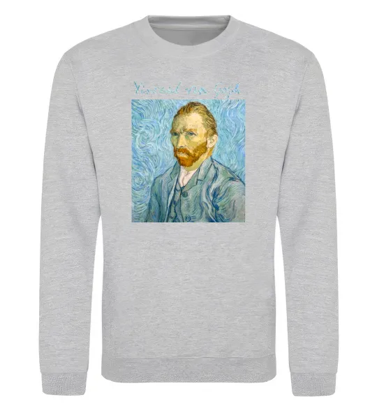 Свитшот Vincent Van Gogh Self portrait Серый меланж фото