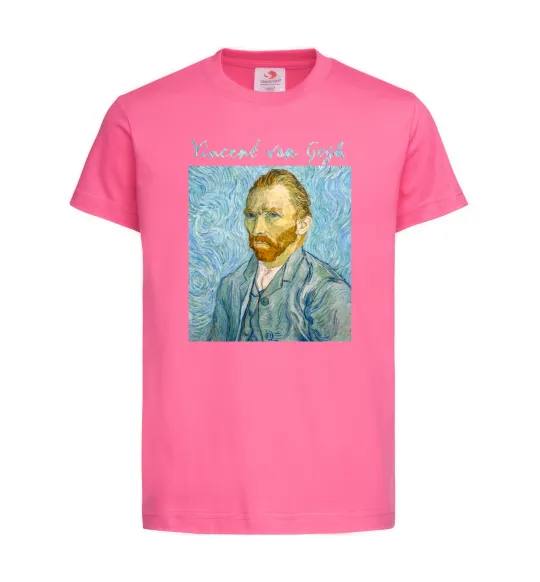 Дитяча футболка Vincent Van Gogh Self portrait Яскраво-рожевий фото