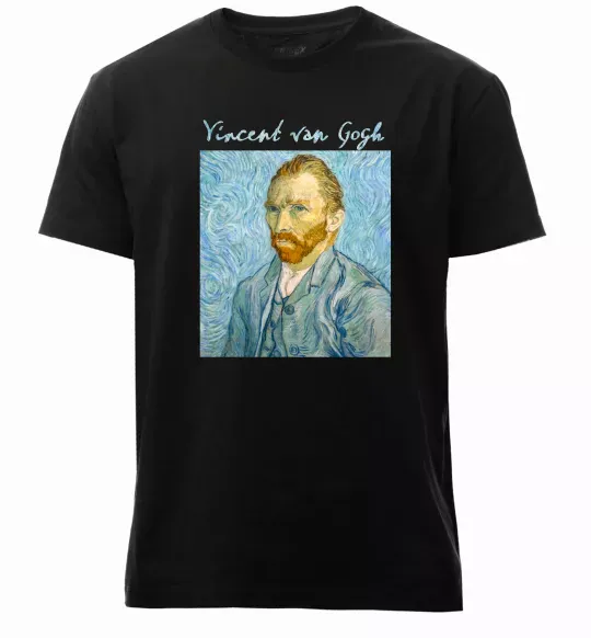 Чоловіча преміум футболка Vincent Van Gogh Self portrait Чорний фото