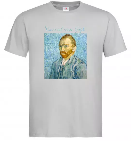 Мужская футболка Vincent Van Gogh Self portrait Серый фото