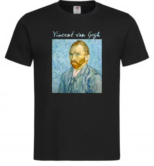 Мужская футболка Vincent Van Gogh Self portrait Черный фото