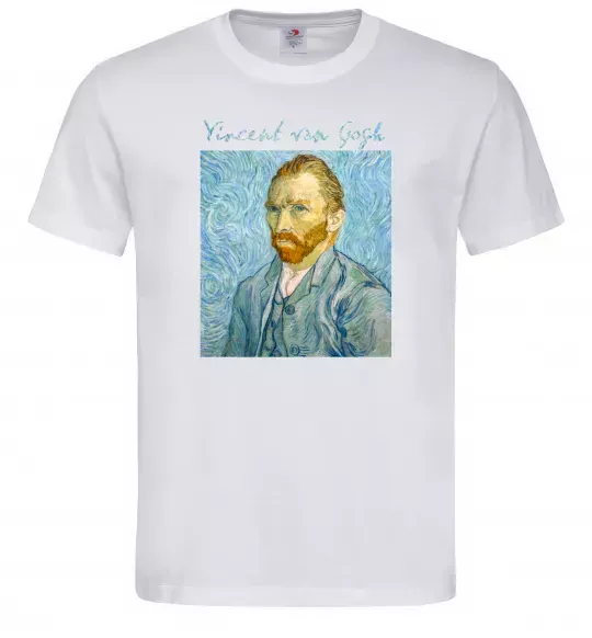 Мужская футболка Vincent Van Gogh Self portrait Белый фото