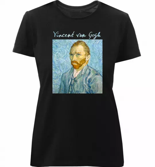 Жіноча преміум футболка Vincent Van Gogh Self portrait Чорний фото