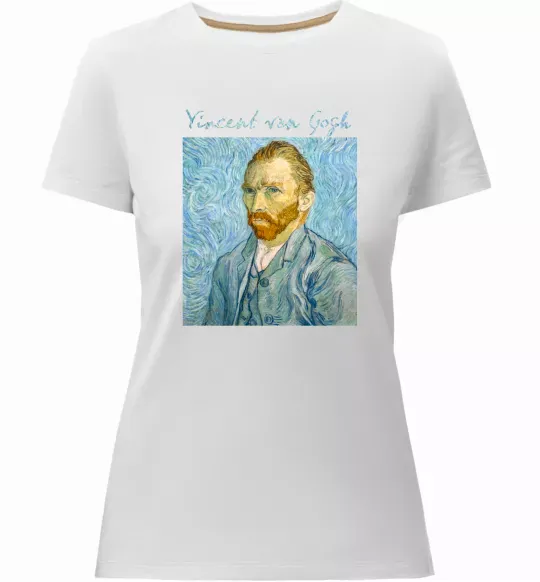 Жіноча преміум футболка Vincent Van Gogh Self portrait Білий фото