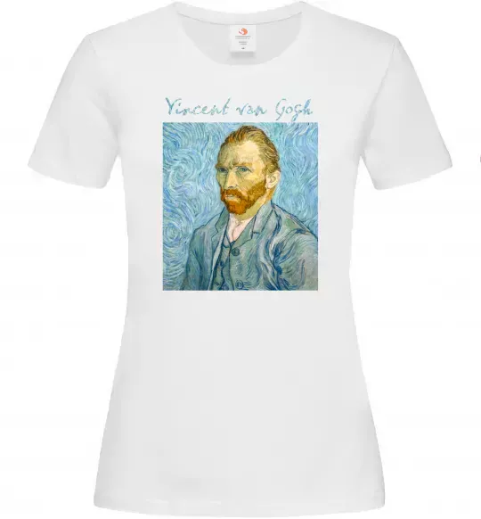 Женская футболка Vincent Van Gogh Self portrait Белый фото