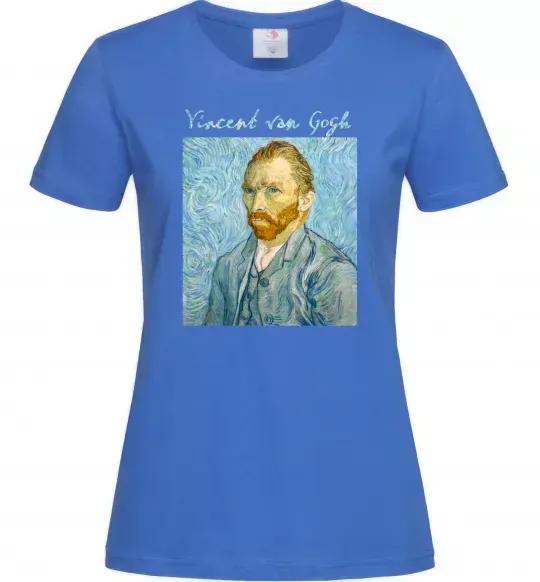 Женская футболка Vincent Van Gogh Self portrait Ярко-синий фото