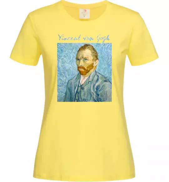 Женская футболка Vincent Van Gogh Self portrait Лимонный фото