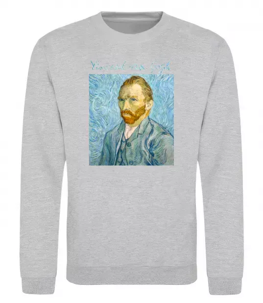 Свитшот Vincent Van Gogh Self portrait Серый меланж фото