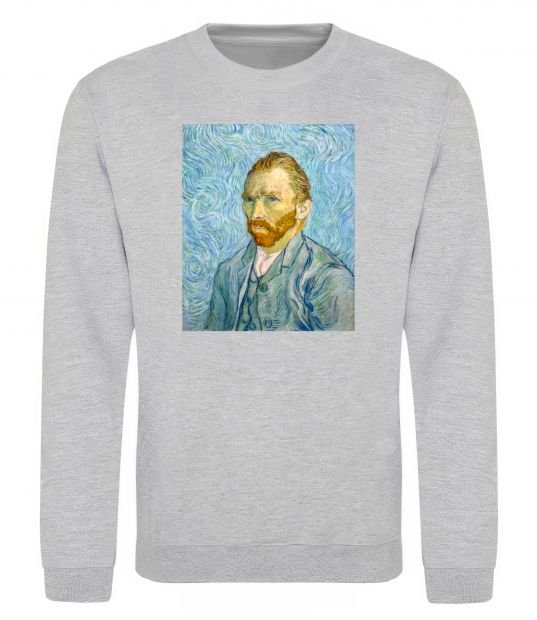 Світшот Vincent Van Gogh Self portrait Сірий меланж фото