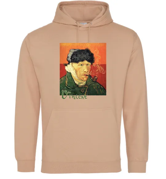Мужская толстовка (худи) Автопортрет із забинтованим вухом Песочный фото